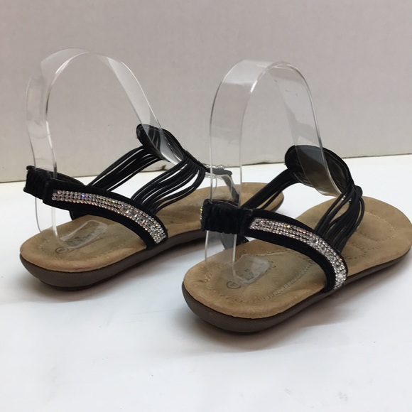 Link Black Sandals with Rhinestones Size 4 - Picture 6 of 11
